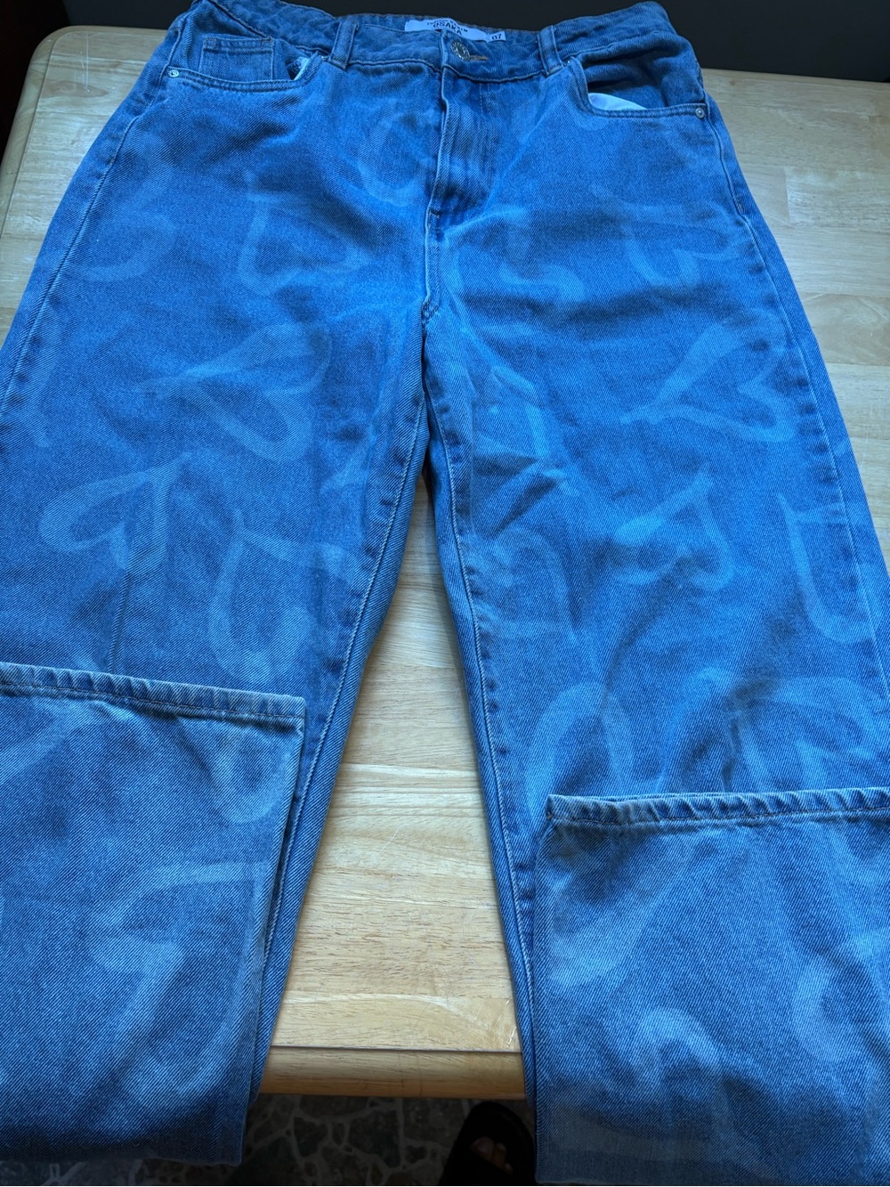 Men's Blue Patterned Jeans